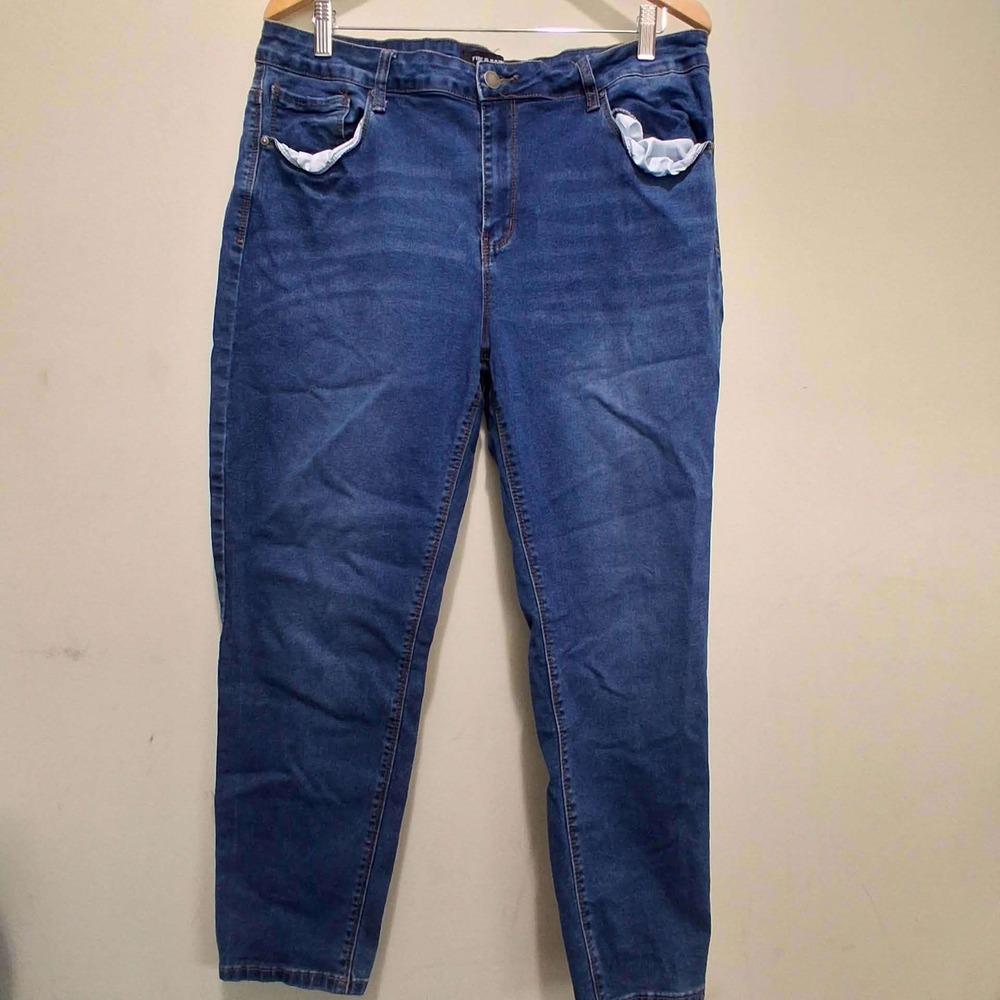 Fire & Rain Denim Womens Plus Size 22 Skinny Jeans Medium Wash High Rise